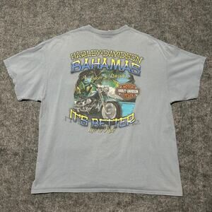 Harley-Davidson Bahamas Biker Paradise Graphic Tee Gray Size 2XL